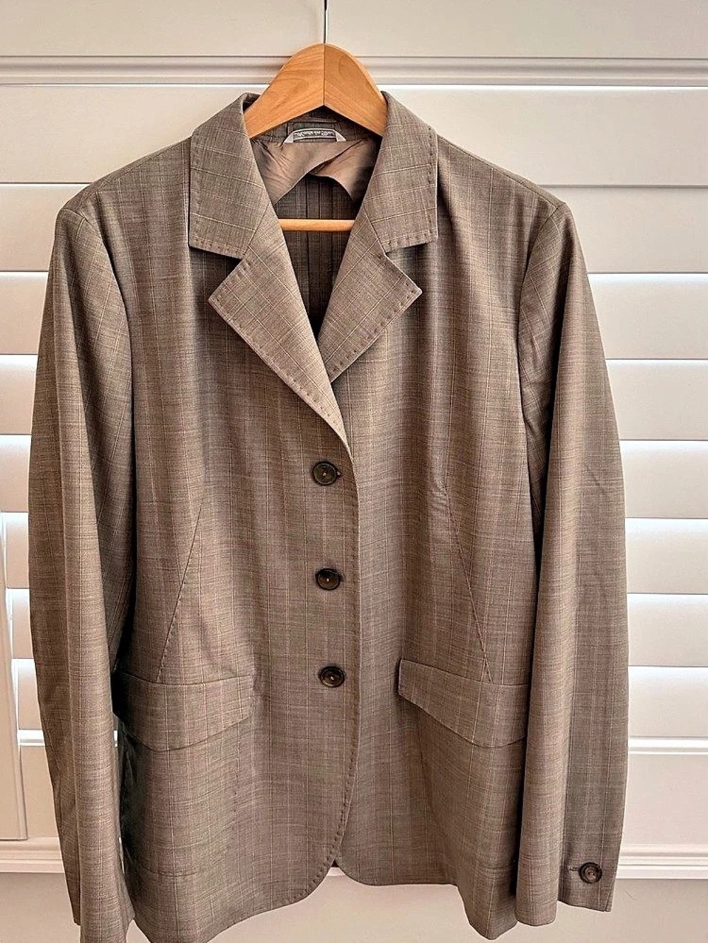 Vintage Max Mara Made in Italy Virgin Wool Plaid Blazer Size 14 / IT 48